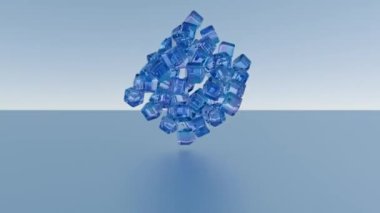 Renkli jöle katmanlarından oluşan minimalist bir gökkuşağı.