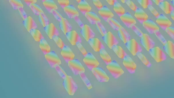 Een Minimalistische Regenboog Gecreëerd Door Dun Verspreide Lagen Van Gekleurde — Stockvideo