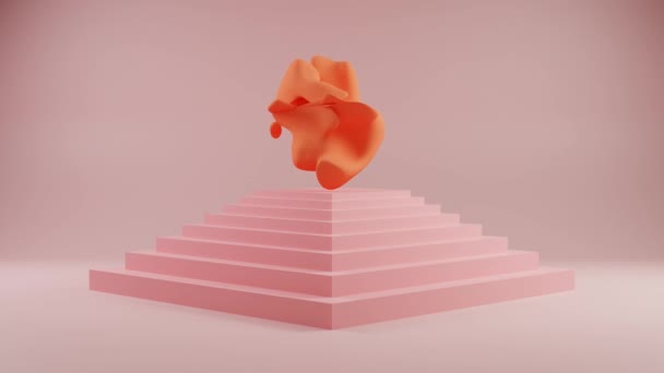 Ascend Abstract Korálový Tvar Vrcholu Růžové Pyramidy — Stock video