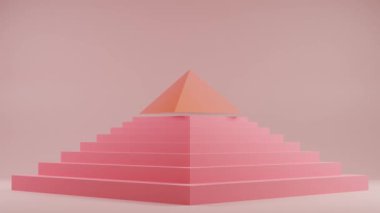 Modern Pembe Piramit: Pastel Gölgelerde Geometrik Zarafet