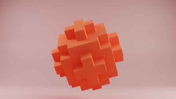 キュービック形式のサンゴクロス 大胆な幾何学的声明 — ストック動画
