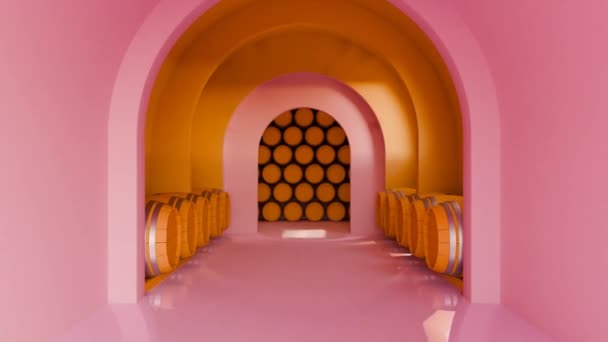 Vivid Vintner Vault Whimsical Wine Cellar Rose Gold — Stock Video