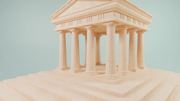 Pfirsich Parthenon Klassisches Revival Pastell — Stockvideo