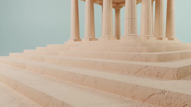 Peach Parthenon Κλασική Αναγέννηση Στο Παστέλ — Αρχείο Βίντεο
