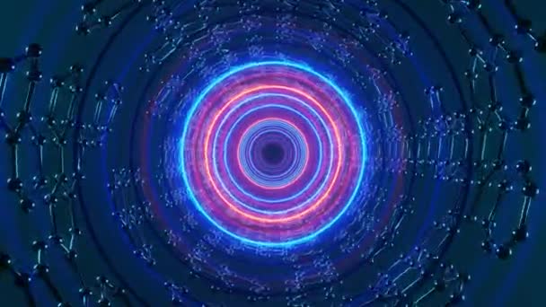 Túnel Cuántico Viaje Través Simetría Molecular — Vídeo de stock