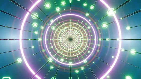 Circuit Symphony Een Verlicht Pad Door Het Neon Net — Stockfoto