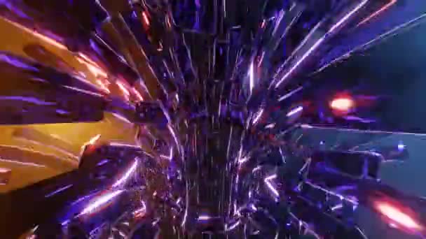 スペクトルヴェロシティ 強化された光と色のハイパースペーストンネル — ストック動画
