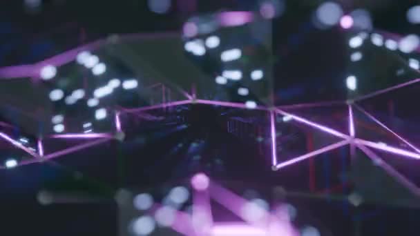 Neon Matrix Odissea Digitale Nell Abisso Virtuale Luminoso — Video Stock