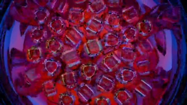 Ressonância Rubi Agrupamento Deslumbrante Reflexões Cristalinas — Vídeo de Stock