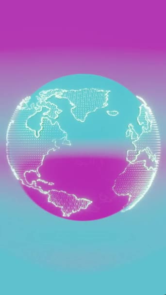 Abstraktní Zobrazení Země Holografickém Stylu Které Nabízí Jedinečnou Futuristickou Perspektivu — Stock video