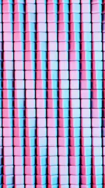 分散型テクノロジーの現代的で抽象的な表現を提供する スタイリッシュな幾何学的形状によって描かれた簡素化されたブロックチェーン — ストック動画