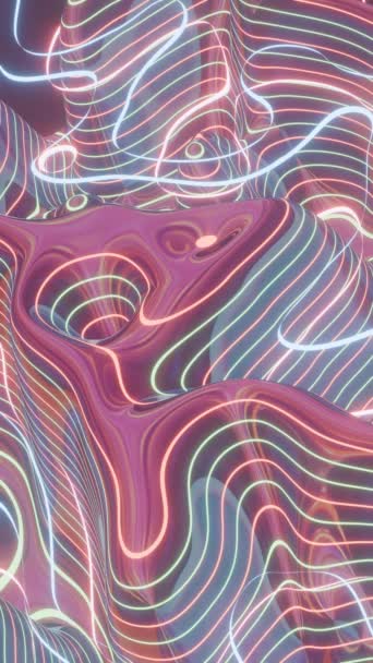 霓虹灯地形图 通过抽象地形的漫漫征程 — 图库视频影像