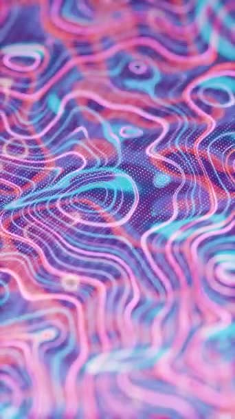 Gelombang Digital Hypnotic Flow Pixelated Ribbons — Stok Video