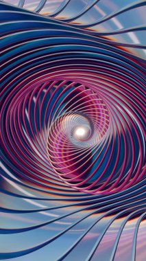 Üç boyutlu holografik girdap arka planında çeşitli renkler ve ilgi çekici bir döngü animasyonu var. Tasarım için desen. Döngü videosu.