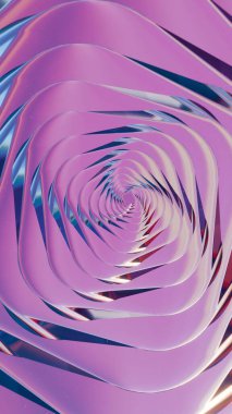 Üç boyutlu holografik girdap arka planında çeşitli renkler ve ilgi çekici bir döngü animasyonu var. Tasarım için desen. Döngü videosu.