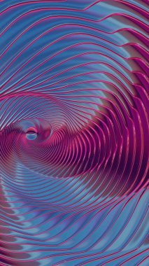 Üç boyutlu holografik girdap arka planında çeşitli renkler ve ilgi çekici bir döngü animasyonu var. Tasarım için desen. Döngü videosu.