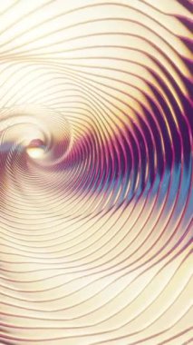 Üç boyutlu holografik girdap arka planında çeşitli renkler ve ilgi çekici bir döngü animasyonu var. Tasarım için desen. Döngü videosu.
