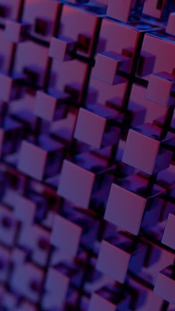 Упрощенная Блокчейн Изображается Через Стилизованные Геометрические Формы Предлагая Современное Абстрактное — стоковое видео