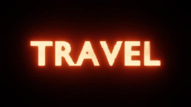 Soyut Parlak Metin TRAVEL: Ateşli Dijital Tipografi