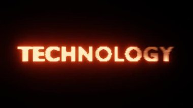 Soyut Parlak Metin TECHNOLOGY: Ateşli Dijital Tipografi