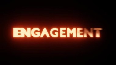 Soyut Parlak Metin ENGAGEMENT: Ateşli Dijital Tipografi