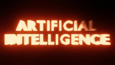 Soyut Parlak Metin AI (ARTIFICIAL INTELLIJENCE): Ateşli Dijital Tipografi