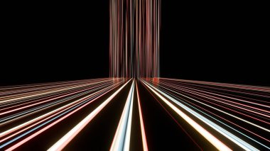 Neon Light Corridor: Abstract Digital Art clipart