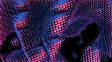 Neon Gridscape: Soyut Dijital Sanat