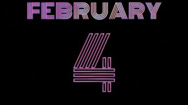 Neon Retro Takvim Döngüsü Animasyonu - 1-29 Şubat Döngü Videosu