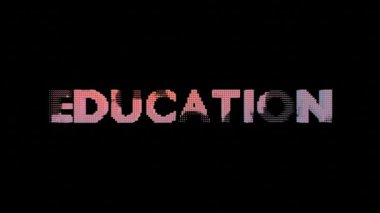 EDUCATION Soyut Piksel Parıltısı: Modern Dijital Tipografi Döngüsü Animasyonu 
