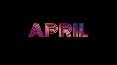 Nisan - Parlak Neon Tİpoğrafi İzolasyon