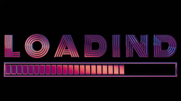 stock image Retro Loading Animation: Vibrant Progress Bar with Neon Typography