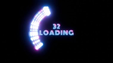 Retro Yükleme Canlandırması: Canlı Neon Renkleriyle Geleceğin İlerleme Çemberi