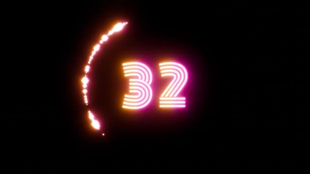 Retro Loading Animation Futuristic Progress Circle Vibrant Neon Colors — Stock Video