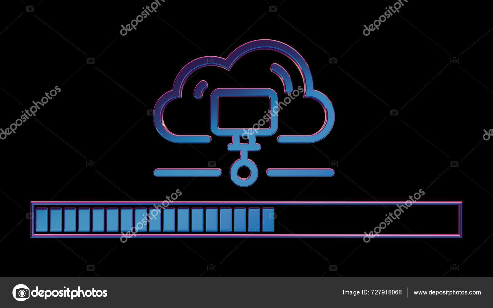 Retro Loading Animation Neon Retro Icon Cloud — Stock Photo © Bushko ...