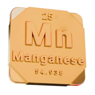 3B Altın Simge - Periyodik Tablo 'dan Manganez Elementi