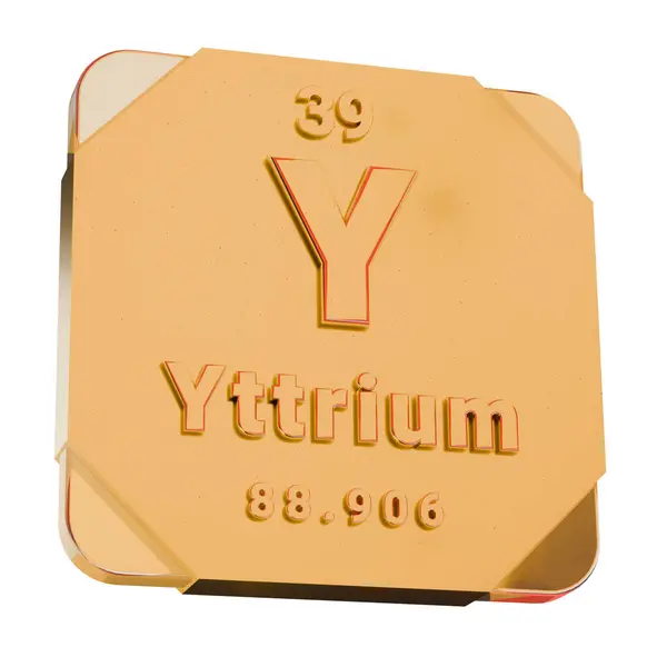 stock image 3D Golden Icon - Yttrium (Y) Element from Periodic Table