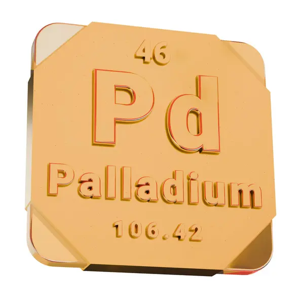 stock image 3D Golden Icon - Palladium (Pd) Element from Periodic Table