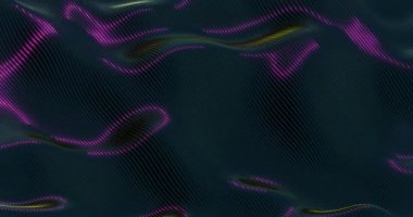 Neon Işıklı Parlayan Dalgaların Soyut 3B Renderi - Fütürist Geometrik Tasarım