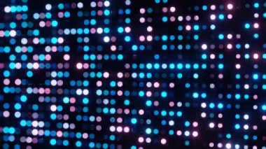 Pembe ve Mor Ağ ve Neon Bokeh Arkaplanlı Soyut 3B Yapı