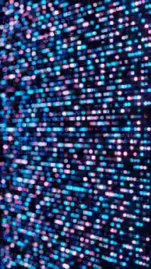 Pembe ve Mor Ağ ve Neon Bokeh Arkaplanlı Soyut 3B Yapı