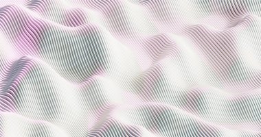 Pembe ve Teal Vurgularıyla Soyut Dalga Çizgisi Deseni