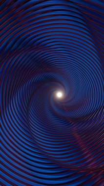 Neon Işıkları ve Dinamik Eğrisiyle Soyut Sarmal Tünel