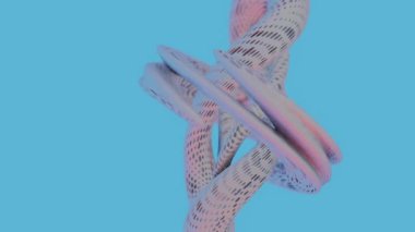 Mavi Arkaplanda Gradyan Renkleri olan Soyut Çarpık Performans Tüpleri