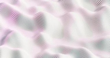 Pembe ve Teal Vurgularıyla Soyut Dalga Çizgisi Deseni