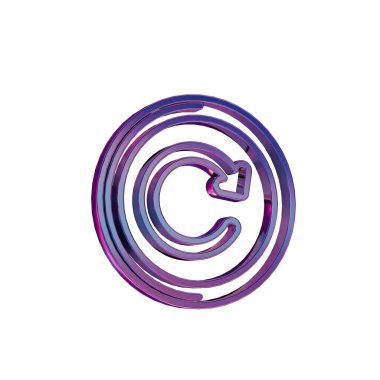 3B Neon Retro Simgesi - Tekrarla Düğmesi