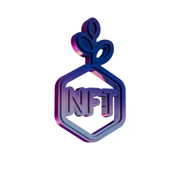 stock image NFT Security Shield Icon in Neon Gradient Style