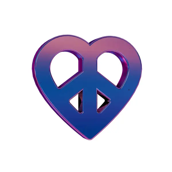 stock image Peace heart Symbol Icon in Neon Gradient 3d