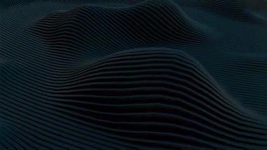 Koyu Derece Renklere sahip 3 Boyutlu Dalgalı Desen