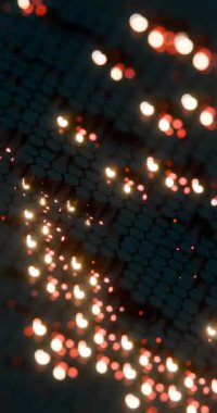 Kırmızı ve Sarı Işık Aksanlı Soyut Karanlık Geometrik Bloklar